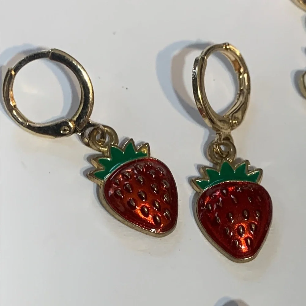 Colorful Kids 5 pair Charm Earrings Set plus 3 tail pin